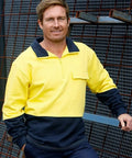 Hi-vis Two Tone Cotton Fleecy Sweat  SW47 Work Wear Australian Industrial Wear   