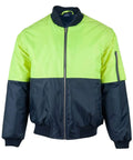 Hi-vis Two Tone Flying Jacket SW06A Work Wear Australian Industrial Wear S Fluoro Yellow/Navy 