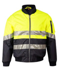 Hi-vis Two Tone Flying Jacket SW16A Work Wear Australian Industrial Wear S Fluoro Yellow/Navy 