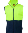 Hi-vis Two Tone Vest SW08 Work Wear Australian Industrial Wear S Fluoro Yellow/Navy 