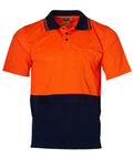 High Visibility Short Sleeve SW01TD Work Wear Australian Industrial Wear Fluoro Orange/Navy S 