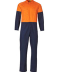 Men's Two Tone Coverall Regular Size SW204 Work Wear Australian Industrial Wear 77R Orange/Navy 
