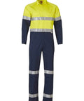 Men's Two Tone Coverall SW207 Work Wear Australian Industrial Wear 77R Yellow/Navy 