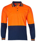 Safety Polo SW11 Work Wear Australian Industrial Wear S Fluoro Orange/Navy 