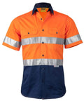 Short Sleeve Safety Shirt SW59 Work Wear Australian Industrial Wear S Fluoro Orange/Navy 