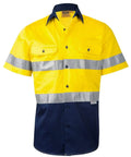 Short Sleeve Safety Shirt SW59 Work Wear Australian Industrial Wear S Fluoro Yellow/Navy 