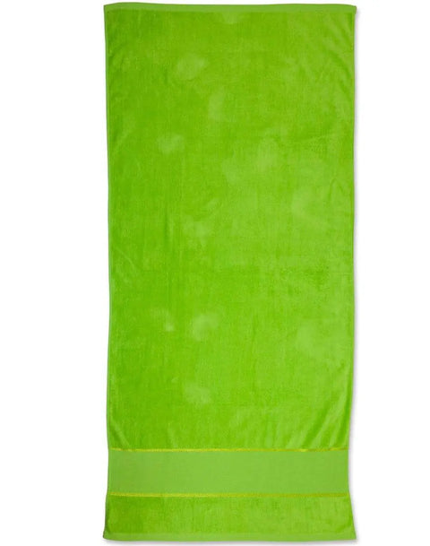 Terry Velour Beach Towel TW04A Work Wear Australian Industrial Wear 75cm x 150cm Kelly green 