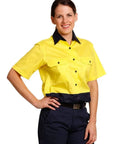 Women's Short Sleeve Safety Shirt SW63 Work Wear Australian Industrial Wear   