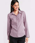 BENCHMARK Ladies’ Two Tone Mini Gingham Long Sleeve Shirt M8340L Corporate Wear Benchmark   