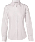 BENCHMARK Women's Cotton/Poly Stretch Long Sleeve Shirt M8020L Corporate Wear Benchmark White 6 