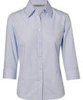 BENCHMARK Women's Fine Stripe 3/4 Sleeve Shirt M8213 Corporate Wear Benchmark Pale Blue 6 