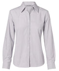 BENCHMARK Women's Fine Stripe Long Sleeve Shirt M8212 Corporate Wear Benchmark Silver Grey 6 