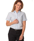 BENCHMARK Women's Fine Stripe Short Sleeve Shirt M8211 Corporate Wear Benchmark   