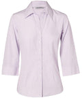 BENCHMARK Women's Mini Check 3/4 Shirt M8360Q Corporate Wear Benchmark Lilac 6 