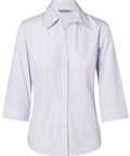 BENCHMARK Women's Mini Check 3/4 Shirt M8360Q Corporate Wear Benchmark Pale Blue 6 