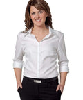 BENCHMARK Women's Mini Herringbone 3/4 Sleeve Shirt M8113 Corporate Wear Benchmark   