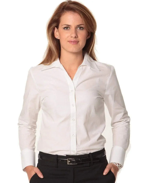 BENCHMARK Women's Nano ™ Tech Long Sleeve Shirt M8002 Corporate Wear Benchmark White 6 