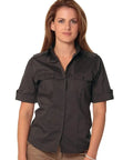 BENCHMARK Women's Short Sleeve Military Shirt M8911 Corporate Wear Benchmark Mocha 6 