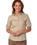 BENCHMARK Women's Short Sleeve Military Shirt M8911 Corporate Wear Benchmark Sand 6 