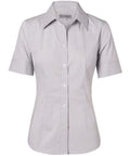 BENCHMARK Women's Ticking Stripe Short Sleeve Shirt M8200S Corporate Wear Benchmark Grey/White 6 