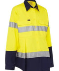 Bisley Workwear Work Wear Yellow/Navy / 8 Bisley WOMENS 3M TAPED HI VIS MATERNITY DRILL SHIRT BLM6456T