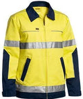 Bisley Workwear Work Wear BISLEY WORKWEAR 3M TAPED HI VIS DRILL JACKET WITH LIQUID REPELLENT FINISH BJ6917T