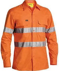 Bisley Workwear Work Wear ORANGE (BVEO) / S BISLEY WORKWEAR 3M TAPED X AIRFLOW™ RIPSTOP HI VIS SHIRT LONG SLEEVE BS6416T