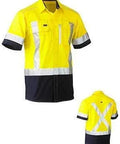 Bisley Workwear Work Wear BISLEY WORKWEAR Flex & Move™ Two Tone Hi Vis Stretch Utility Shirt - Short Sleeve BS1177XT