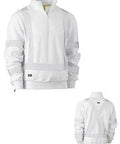 Bisley Workwear Work Wear WHITE (BWHT) / S BISLEY WORKWEAR HI VIS TAPED NIGHT FLEECE ZIP PULLOVER BK6321XT