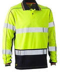Bisley Workwear Work Wear BISLEY WORKWEAR TAPED HI VIS POLYESTER MESH POLO LONG SLEEVE BK6219T