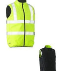 Bisley Workwear Work Wear ORANGE (BVEO) / XS BISLEY WORKWEAR TAPED HI VIS REVERSIBLE PUFFER VEST (SHOWER PROOF) BV0330HT