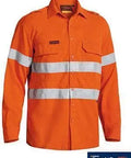 Bisley Workwear Work Wear ORANGE (BVEO) / S BISLEY WORKWEAR tencate tecasafe plus 580 taped hi vis FR vented long sleeve shirt BS8097T