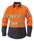 Bisley Workwear Work Wear BISLEY WORKWEAR WOMENS 3M TAPED HI VIS DRILL SHIRT LONG SLEEVE BLT6456