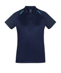 Biz Care Casual Wear Navy/Teal / 8 Biz Collection Academy Ladies Polo P012LS