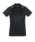 Biz Care Casual Wear Black/White / 8 Biz Collection Academy Ladies Polo P012LS