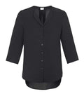 Biz Collection Lily Ladies Longline Blouse S015LT Corporate Wear Biz Care Black 6 