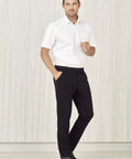 Biz Care Mens Comfort Waist Flat Front Pant CL958ML - Simply Scrubs Australia