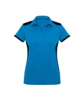 Biz Collection Casual Wear 6 / Cyan/Navy Biz Collection Rival Ladies Polo P705LS