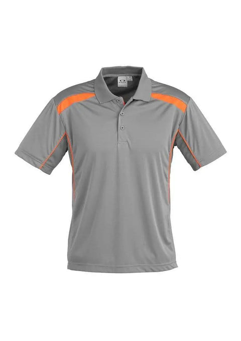 Biz Collection Casual Wear S / Ash/Fluoro Orange Biz Collection United Mens Polo P244MS