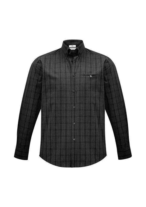 Biz Collection Corporate Wear Black/Silver / XS Biz Collection Men’s Harper Long Sleeve Shirt S820ML