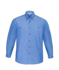 Biz Collection Corporate Wear Chambray / XS Biz Collection Men’s Wrinkle Free Chambray Long Sleeve Shirt Sh112