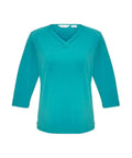 Biz Collection Corporate Wear Turquoise Blue / 6 Biz Collection Women’s Lana 3/4 Sleeve Top K819lt
