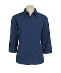 Biz Collection Corporate Wear Navy / 8 Biz Collection Women’s Micro Check 3/4 Sleeve Shirt Lb8200