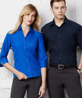 Biz Collection Corporate Wear Biz Collection Women’s Plain Oasis 3/4 Sleeve Shirt Lb3600