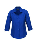 Biz Collection Corporate Wear Electric Blue / 6 Biz Collection Women’s Plain Oasis 3/4 Sleeve Shirt Lb3600