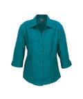 Biz Collection Corporate Wear Teal / 6 Biz Collection Women’s Plain Oasis 3/4 Sleeve Shirt Lb3600