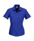 Biz Collection Corporate Wear Electric Blue / 6 Biz Collection Women’s Plain Oasis Short Sleeve Shirt Lb3601