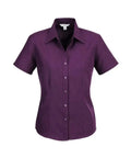 Biz Collection Corporate Wear Grape / 6 Biz Collection Women’s Plain Oasis Short Sleeve Shirt Lb3601