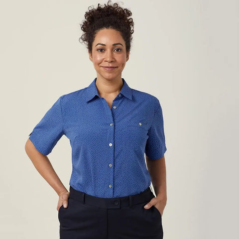 NNT Silvi Spot Print Short Sleeve Shirt CATU7H - Allsorts Workwear