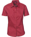 DNC Workwear Corporate Wear Cherry / 6 DNC WORKWEAR Ladies Premier Stretch Poplin Short Sleeve Business Shirt 4231